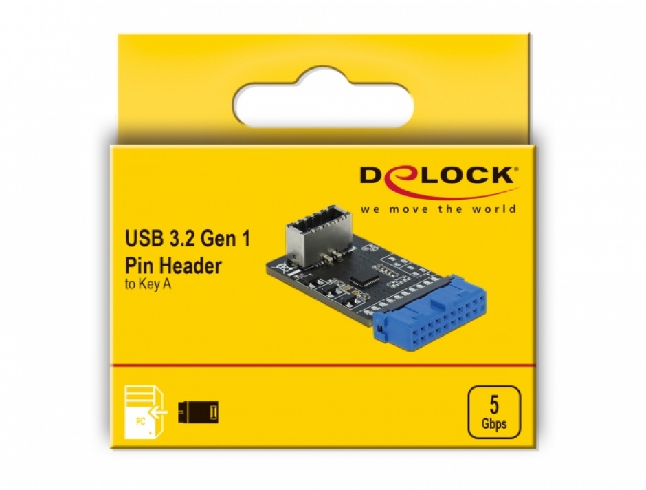 Imagine Pin header USB 3.2 Gen 1 la Key A, Delock 41981